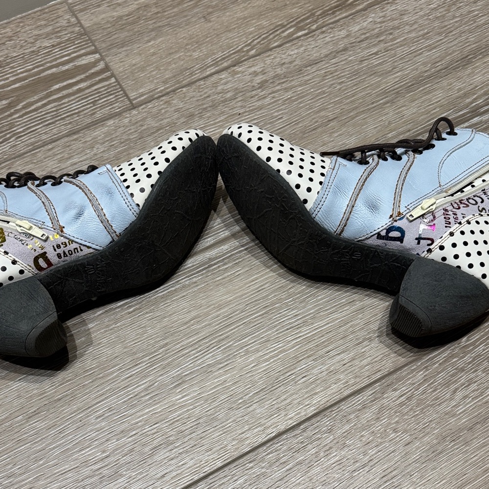 Unique Polka Dot Lace-Up Boots - Picture 7 of 8